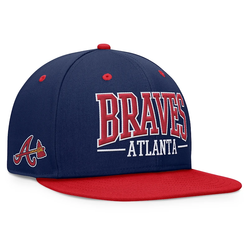 Men's Fanatics Navy/Red Atlanta Braves Fundamental Bold Snapback Hat