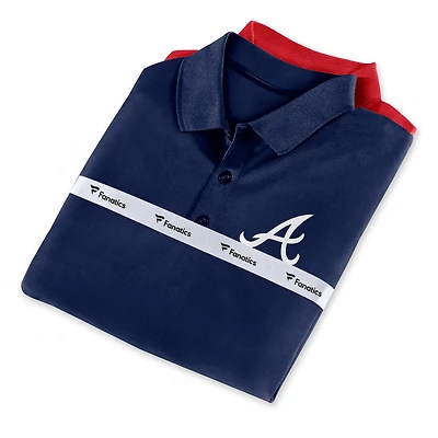 Ensemble polo Fanatics bleu marine/rouge Atlanta Braves pour homme