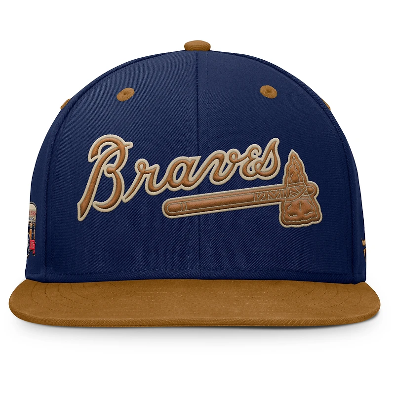 Casquette ajustée Splinter pour homme, bleu marine/beige, des Braves d'Atlanta