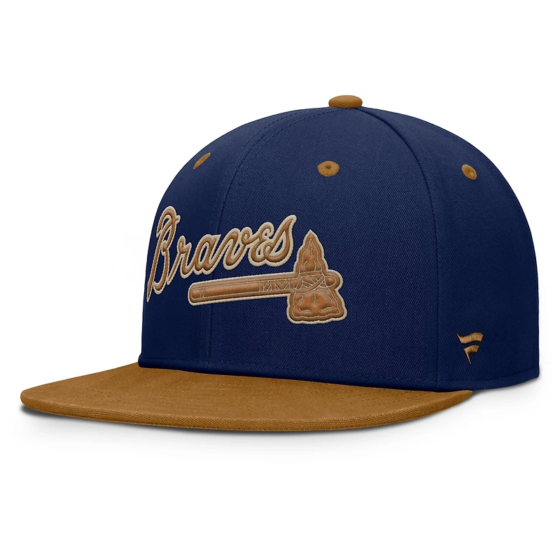 Casquette ajustée Splinter pour homme, bleu marine/beige, des Braves d'Atlanta
