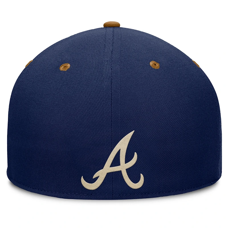 Casquette ajustée Splinter pour homme, bleu marine/beige, des Braves d'Atlanta