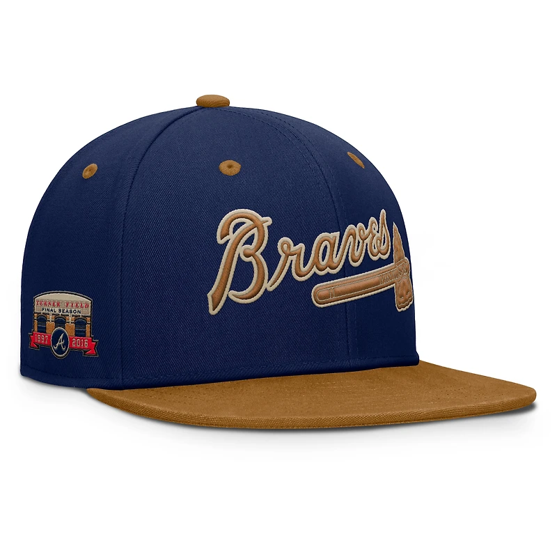 Casquette ajustée Splinter pour homme, bleu marine/beige, des Braves d'Atlanta