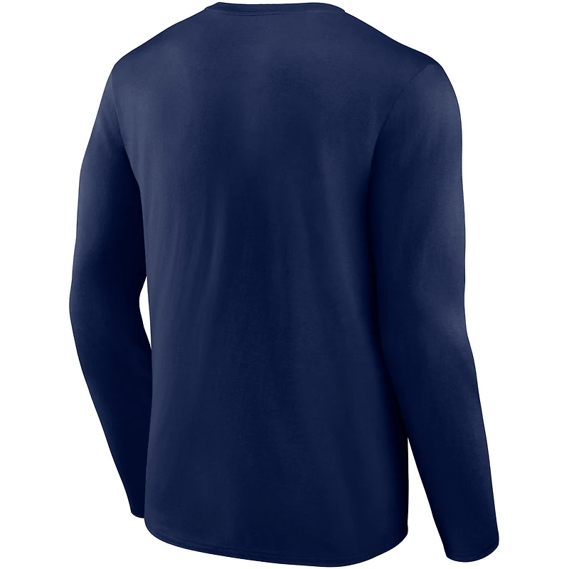 T-shirt à manches longues pour hommes Fanatics Navy Atlanta Braves A-Town Hometown Collection