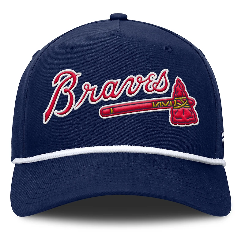 Men's Fanatics Navy Atlanta Braves Clubhouse Foul Ball A-Frame Adjustable Hat