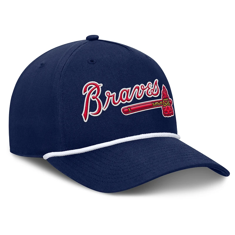 Men's Fanatics Navy Atlanta Braves Clubhouse Foul Ball A-Frame Adjustable Hat