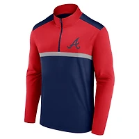 Men's Fanatics Navy Atlanta Braves Unstoppable Quarter-Zip Top