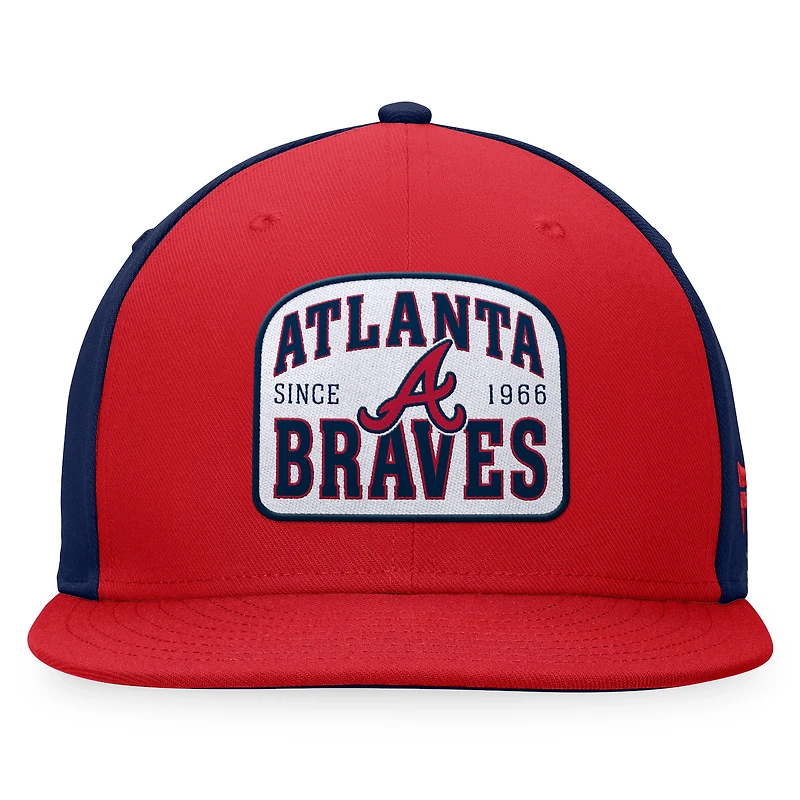 Casquette Snapback Atlanta Braves Cycle Fanatics rouge/bleu marine pour hommes