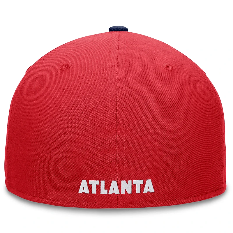 Men's Fanatics Red/Navy Atlanta Braves Fundamental Two-Tone Fitted Hat
