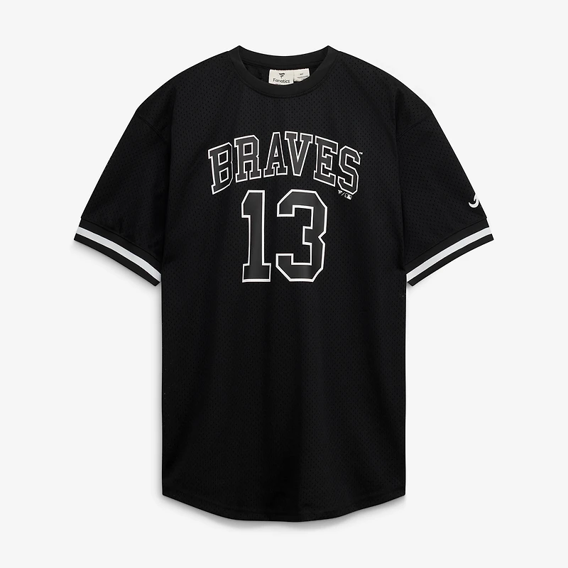 Men's Fanatics Ronald Acuña Jr. Black/White Atlanta Braves Big & Tall Heavyweight Mesh Jersey