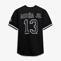 Men's Fanatics Ronald Acuña Jr. Black/White Atlanta Braves Big & Tall Heavyweight Mesh Jersey