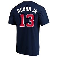 Profil pour homme Ronald Acuna Navy Atlanta Braves Big & Tall Nom et numéro T-shirt