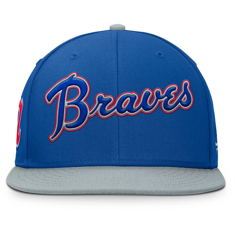 Casquette ajustée Fanatics pour homme, bleu royal/gris, des Braves d'Atlanta