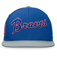 Casquette ajustée Fanatics pour homme, bleu royal/gris, des Braves d'Atlanta