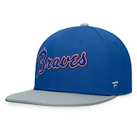 Casquette ajustée Fanatics pour homme, bleu royal/gris, des Braves d'Atlanta
