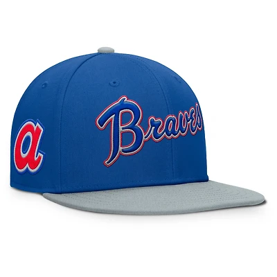 Casquette ajustée Fanatics pour homme, bleu royal/gris, des Braves d'Atlanta