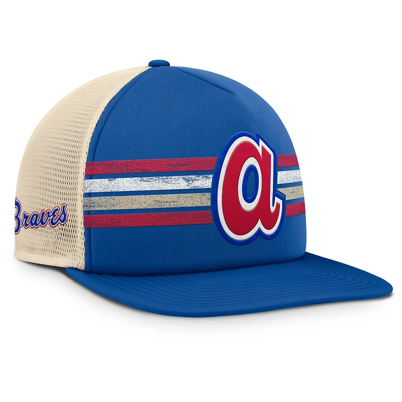 Casquette Snapback Powers de la collection Cooperstown des Braves d'Atlanta pour homme, couleur Royal/Natural