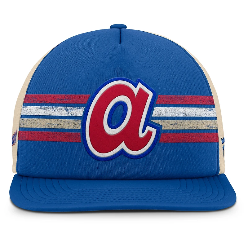 Casquette Snapback Powers de la collection Cooperstown des Braves d'Atlanta pour homme, couleur Royal/Natural