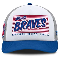 Men's Fanatics White/Royal Atlanta Braves On Deck A-Frame Snapback Hat