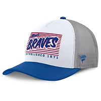 Men's Fanatics White/Royal Atlanta Braves On Deck A-Frame Snapback Hat