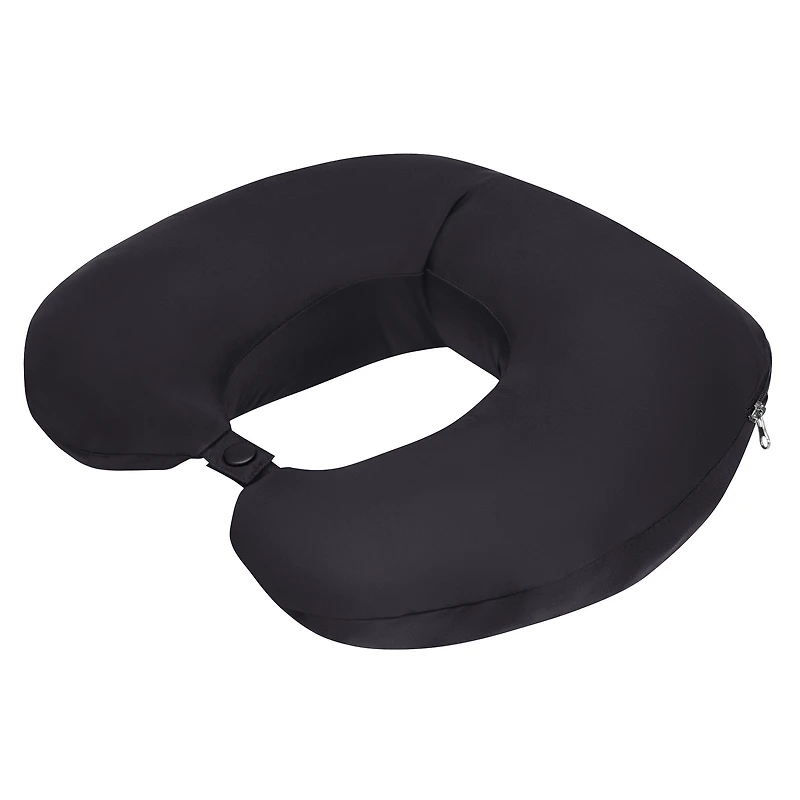 Men's G-III Sports by Carl Banks Black Atlanta Braves Packable Neck Pillow Full-Zip Puffer Jacket