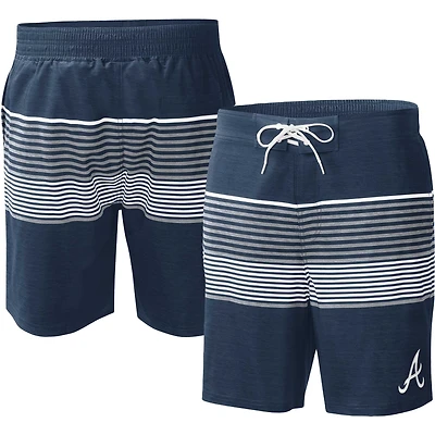 Short de bain Atlanta Braves Coastline Volley G-III Sports by Carl Banks pour homme, bleu marine
