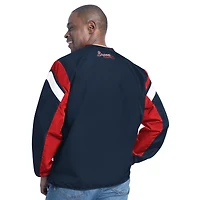 Pull à col en V double couverture bleu marine G-III Sports by Carl Banks pour homme des Braves d'Atlanta
