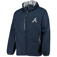 Veste à capuche zippée G-III Sports by Carl Banks bleu marine Atlanta Braves Double Play pour homme