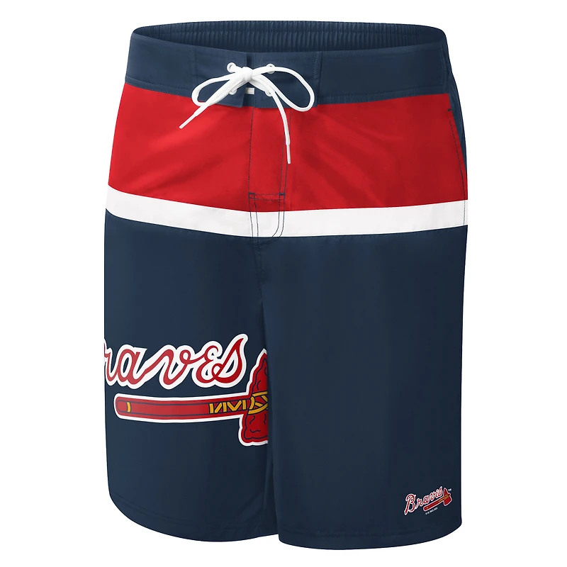 Men's G-III Sports by Carl Banks Navy Atlanta Braves Sea Wind Swim Shorts