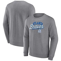 Men's Heather Gray Fanatics Atlanta Braves Simplicity Pullover Sweatshirt
