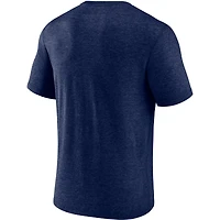 T-shirt bleu marine chiné pour homme avec logo des Atlanta Braves