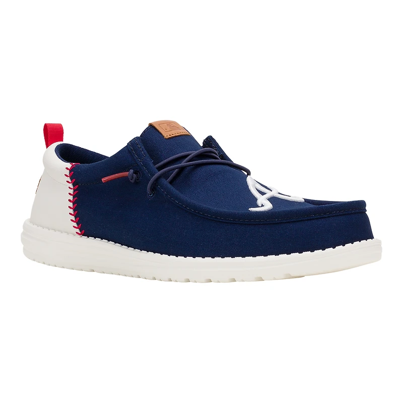 Chaussures décontractées Wally Hey Dude bleu marine pour homme des Atlanta Braves