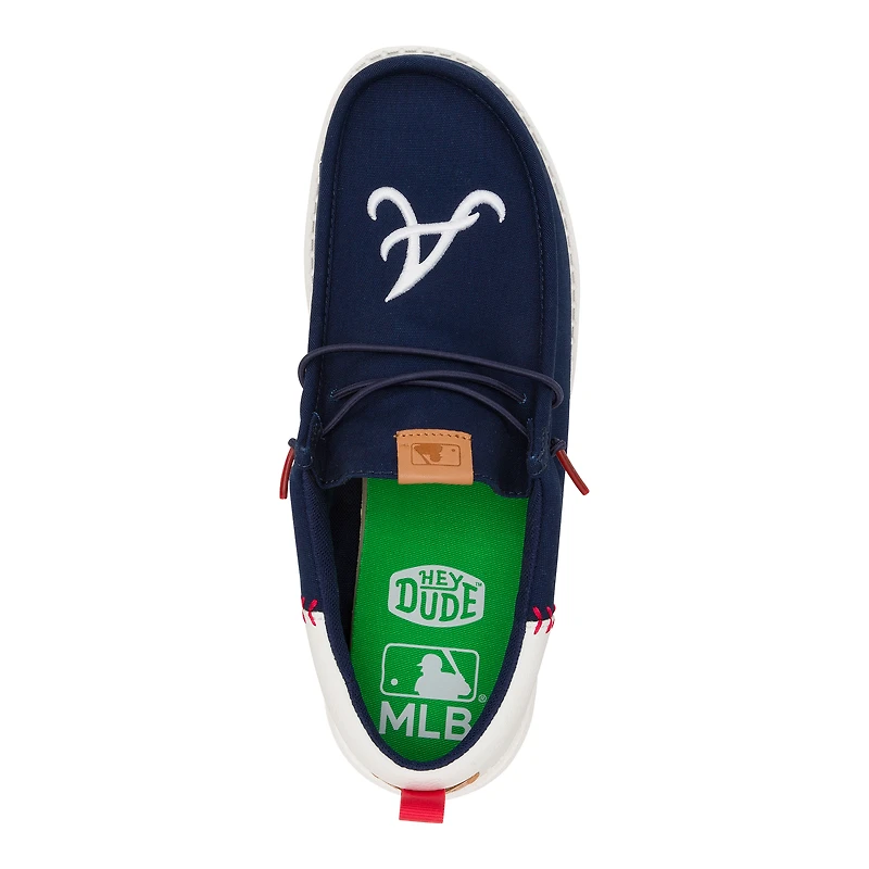 Chaussures décontractées Wally Hey Dude bleu marine pour homme des Atlanta Braves