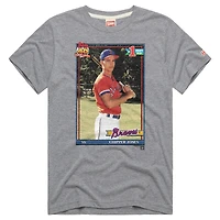T-shirt homme Hommage Chipper Jones gris Atlanta Braves Topps Baseball Card Tri-Blend