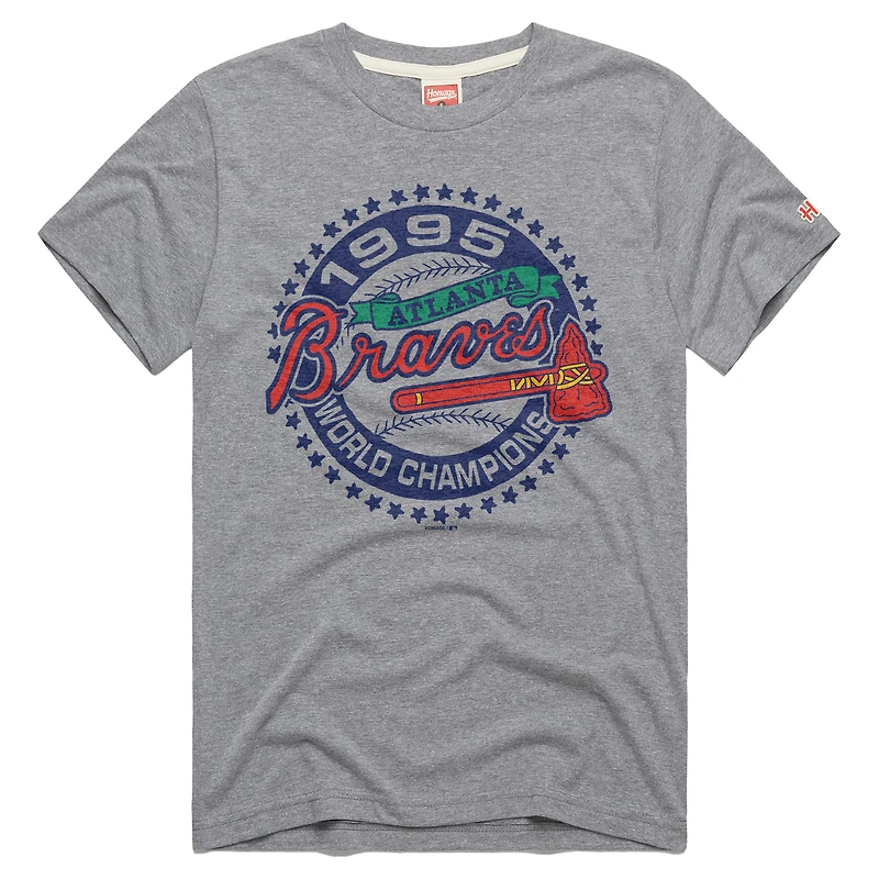 T-shirt homme Homage Gray Atlanta Braves Tri-Blend Hyperlocal