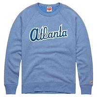 Sweat-shirt raglan en mélange de trois matières, bleu clair, Atlanta Braves, collection Cooperstown, pour homme