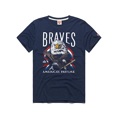 Men's Homage Navy Atlanta Braves America's Pastime Tri-Blend T-Shirt