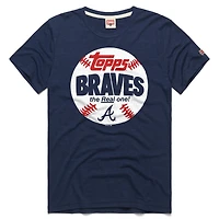 Men's Homage  Navy Atlanta Braves MLB x Topps Baseball The Real One Tri-Blend T-Shirt