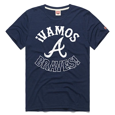T-shirt homme Homage Navy Atlanta Braves Vamos Tri-Blend