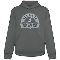 Men's Levelwear Gray Atlanta Braves Luxe Signature Banner Arch Pullover Hoodie