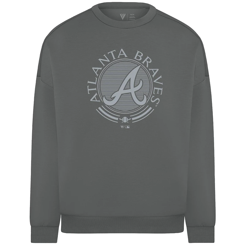 Sweat-shirt à capuche gris Atlanta Braves Luxe Signature Grain pour homme