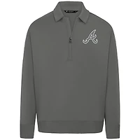 Men's Levelwear Gray Atlanta Braves Luxe Signature Quarter-Zip Pullover