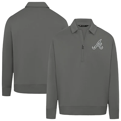 Men's Levelwear Gray Atlanta Braves Luxe Signature Quarter-Zip Pullover