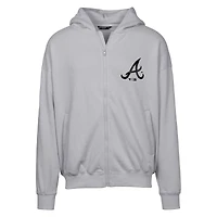 Men's Levelwear  Gray Atlanta Braves Oversized Uphill Digital Camo Full-Zip Hoodie
