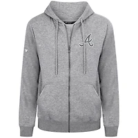 Men's Levelwear Atlanta Braves Podium Chenille Logo Full-Zip Hoodie