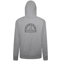 Men's Levelwear Gray Atlanta Braves Podium Chenille Logo Full-Zip Hoodie