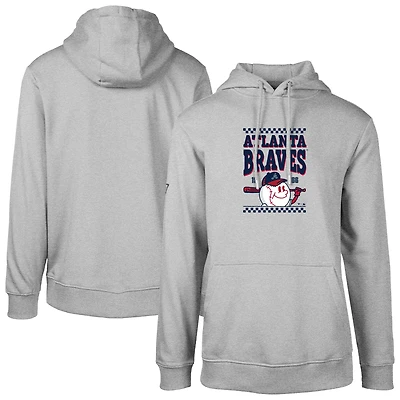 Men's Levelwear Gray Atlanta Braves Podium Inaugural Pullover Hoodie