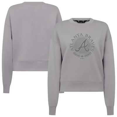 Sweat-shirt gris à enfiler en éponge des Braves d'Atlanta pour homme