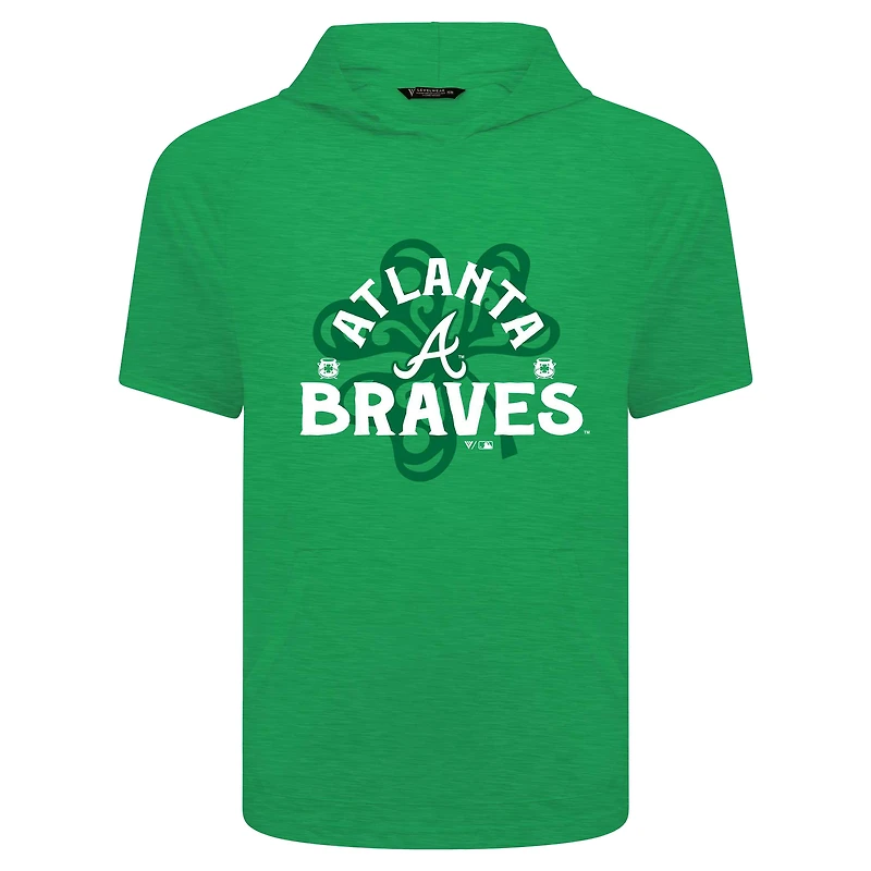 Men's Levelwear Green Atlanta Braves St. Patrick's Day Phase Shamrock Short Sleeve T-Shirt Hoodie