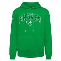 Men's Levelwear Atlanta Braves St. Patrick's Day Podium Plaid Pullover Hoodie