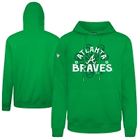 Men's Levelwear Atlanta Braves St. Patrick's Day Podium Shamrock Pullover Hoodie